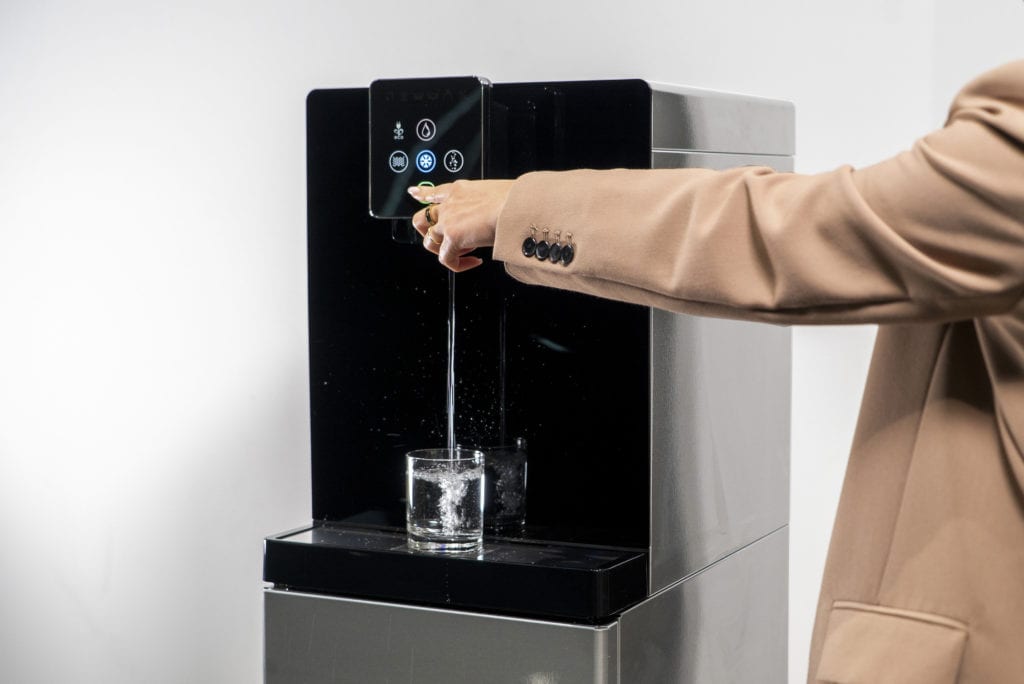 utilisation d'une fontaine à eau entreprise